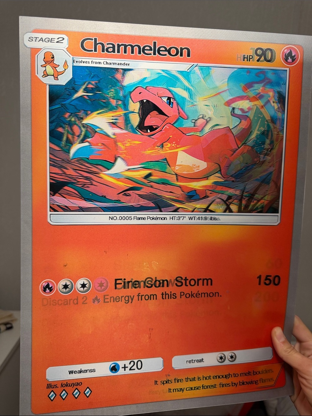 Charmander Charizard Chameleon Pokémon Card 3D Holographic Lenticular Poster - Picture 8 of 8